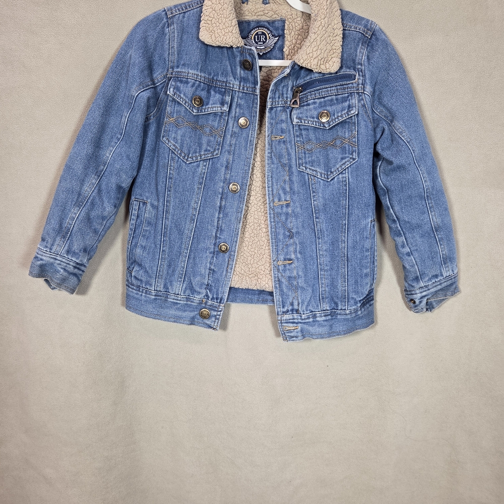 Urban Republic Denim Jacket Kids 8 Blue Sherpa Lined Trucker Western Classic
